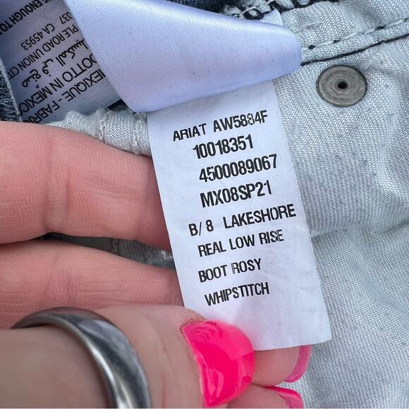 Ariat 32L Whipstitch Rosy Low Rise Boot Cut Jeans - Picture 6 of 8